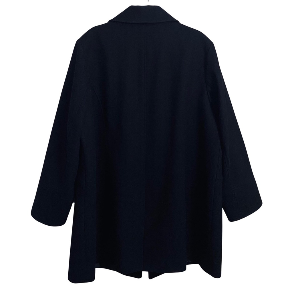 PLUS Michael Kors Black Wool Blend Zipper Front Coat With Pockets Size 2X? - Picture 3 of 8